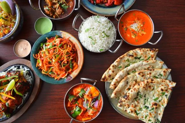 Indian restaurant dining setting